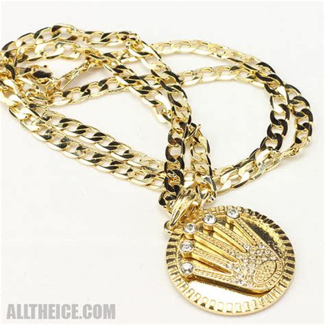 gold plated rolex pendant
